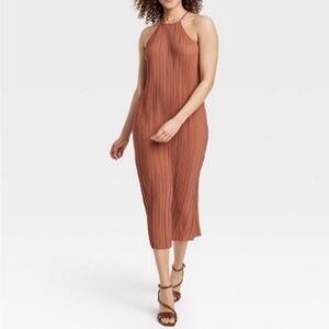 A New Day Women’s Knit Plisse Midi Shift Dress. Size XS.